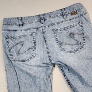 Silver Jeans Toni Low Rise Straight Leg Light Wash 34x32.5